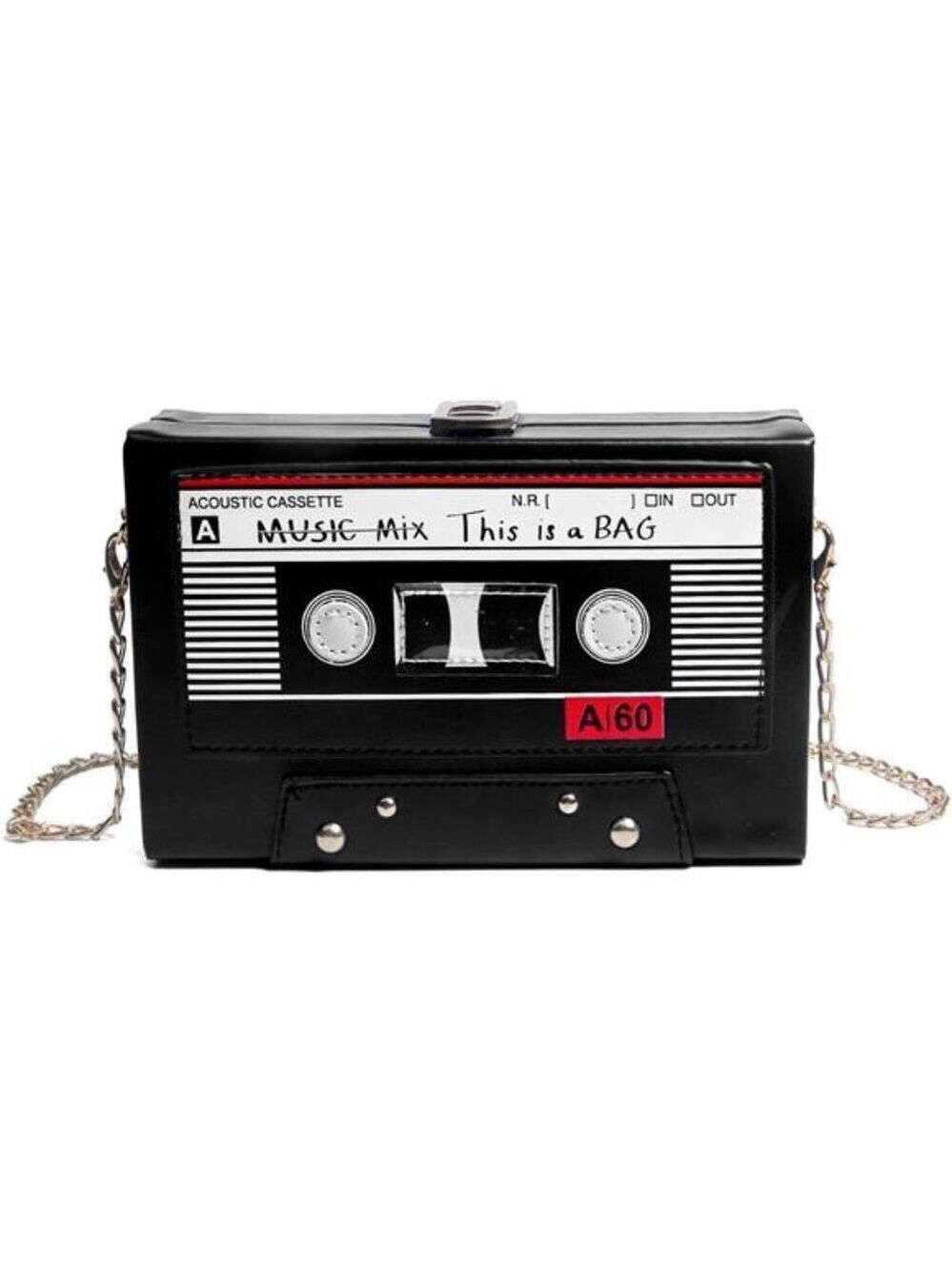 Retro Tape Clutch Purse PU Leather Crossbody Shoulder Bag Evening Handbag Black
